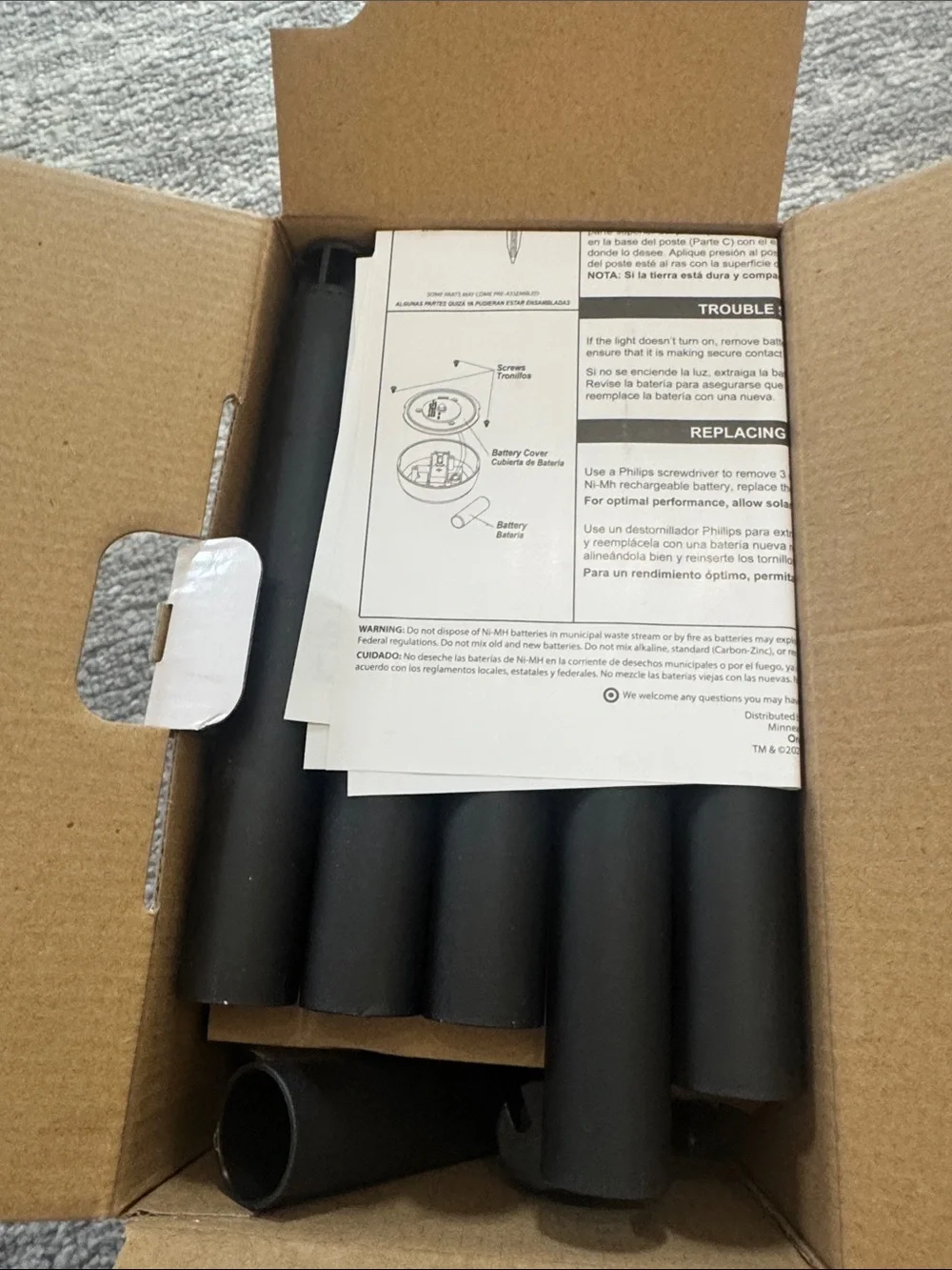 Room Essentials Solar LED Pathway Lights - Black with Warm White Light (6 Pack)